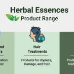 Is Herbal Essences good for hair? Product range with shampoos, treatments, and styling products.